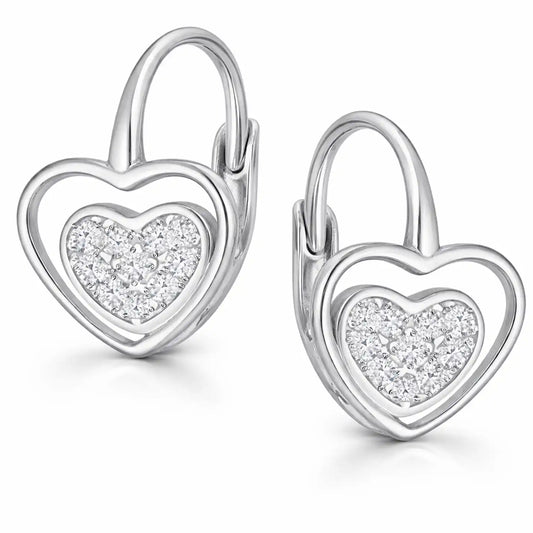 Herz Ohrhänger 925 Silber – Brisur Ohrringe elegant Bild 1