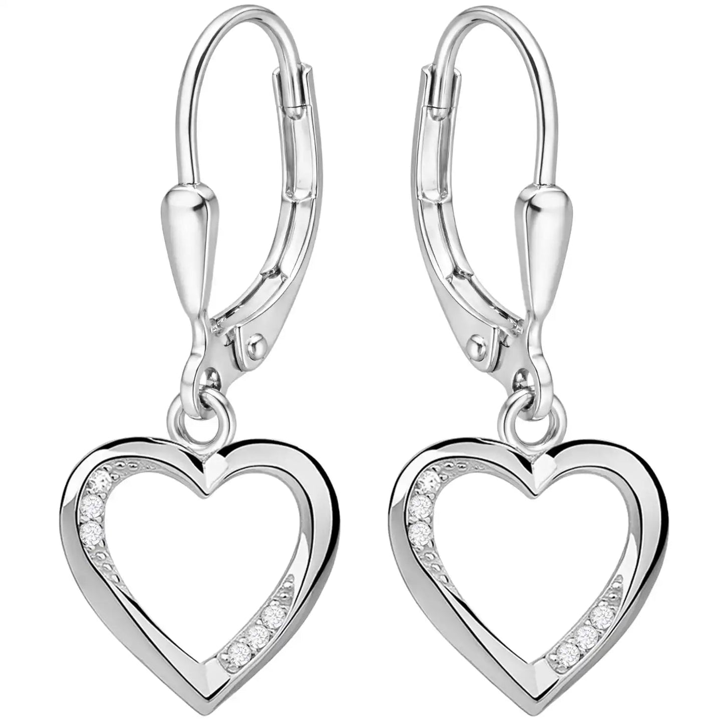 Herz Ohrringe 925 Silber – Geschenk Ohrhänger Liebe Bild 1