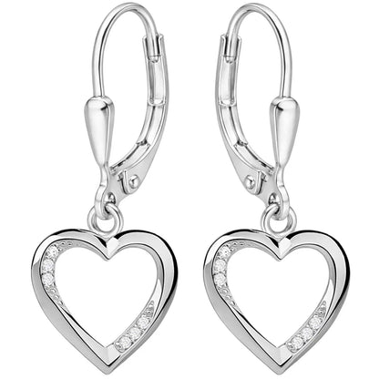 Herz Ohrringe 925 Silber – Geschenk Ohrhänger Liebe Bild 1