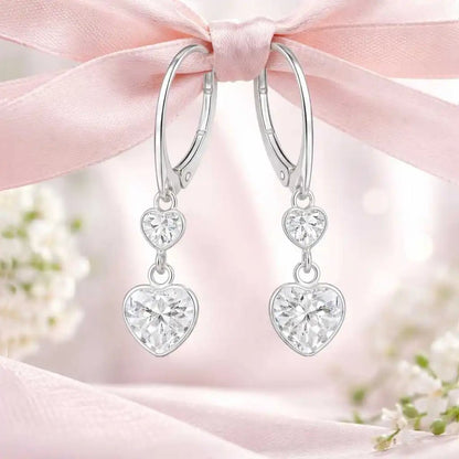 Herz Ohrringe 925 Silber – Zirkonia Herzen Geschenk Lila Bild 6
