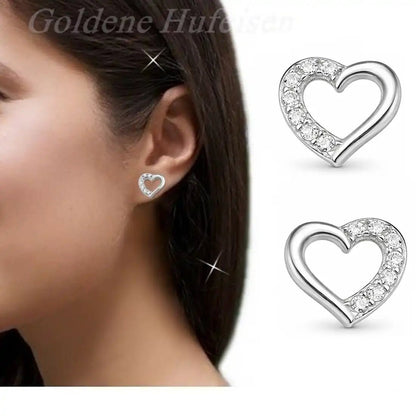 Herz Ohrstecker Silber 925 – Feminin Bild 2