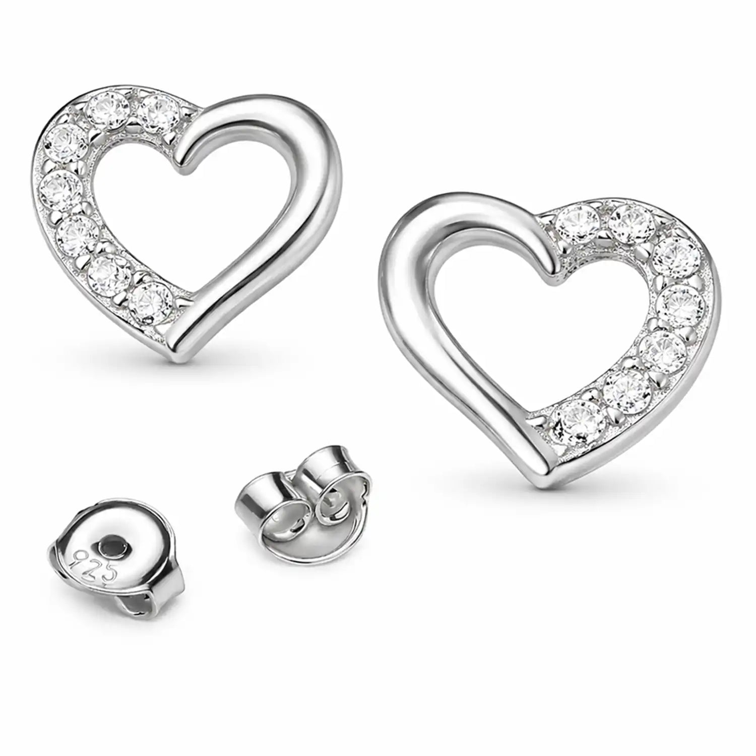 Herz Ohrstecker Silber 925 – Feminin Bild 1