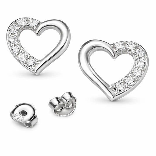 Herz Ohrstecker Silber 925 – Feminin Bild 1