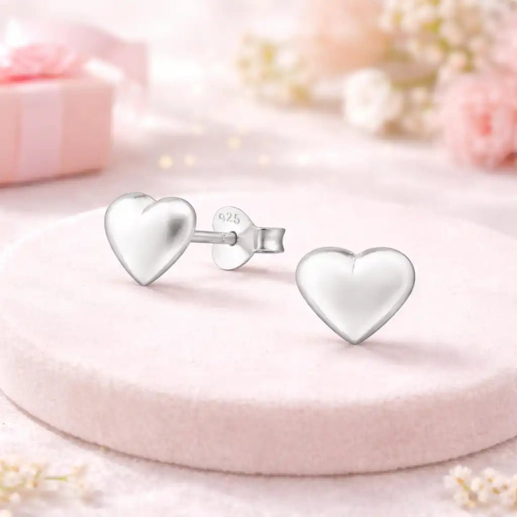 Herz Ohrstecker 925 Silber – Alltag Schmuck Bild 2