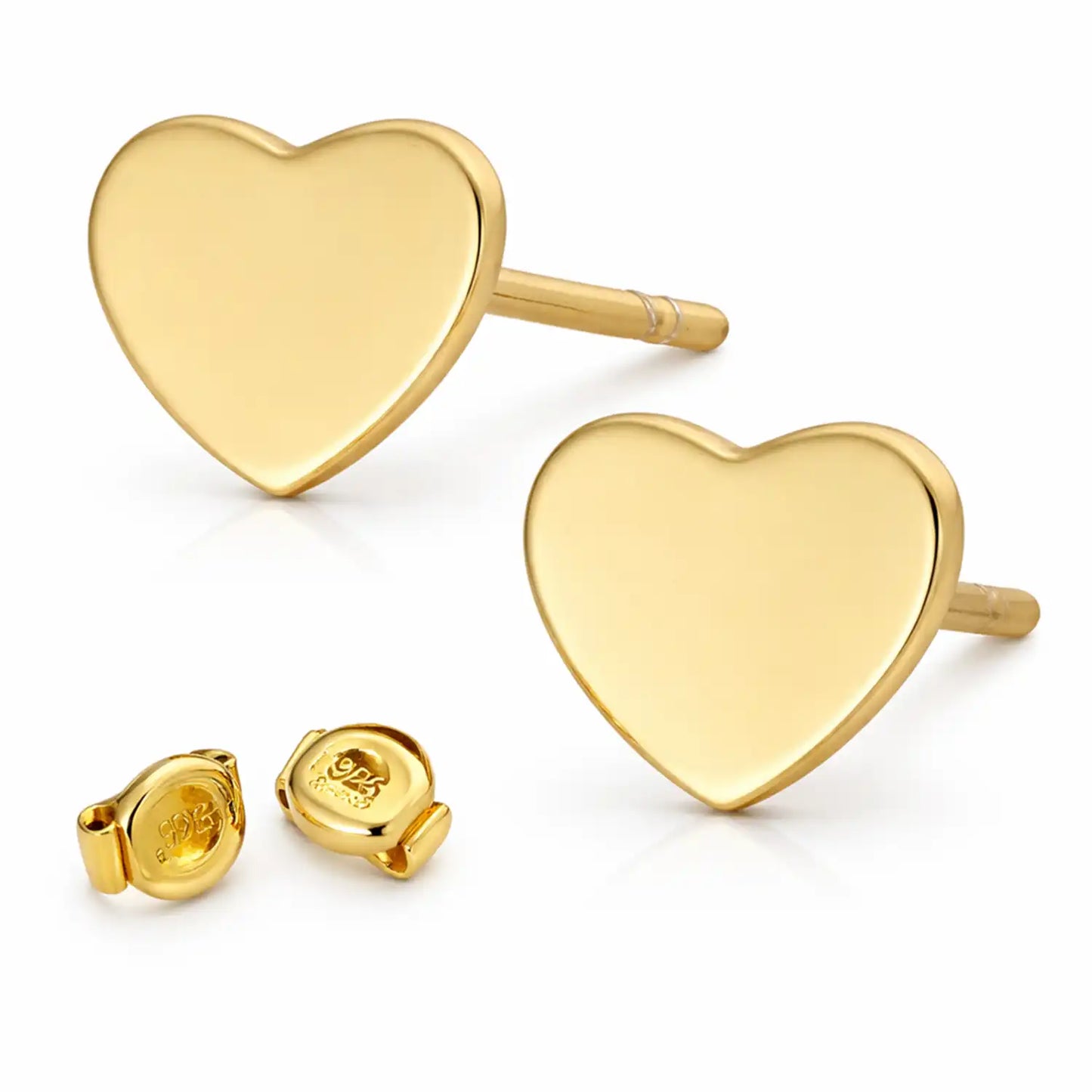 Herz Ohrstecker vergoldet 925 Silber - Klassisch Bild 1