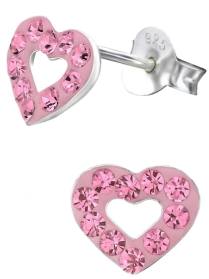 Herzen Ohrringe für Kinder Rosa 925 Silber Bild 1