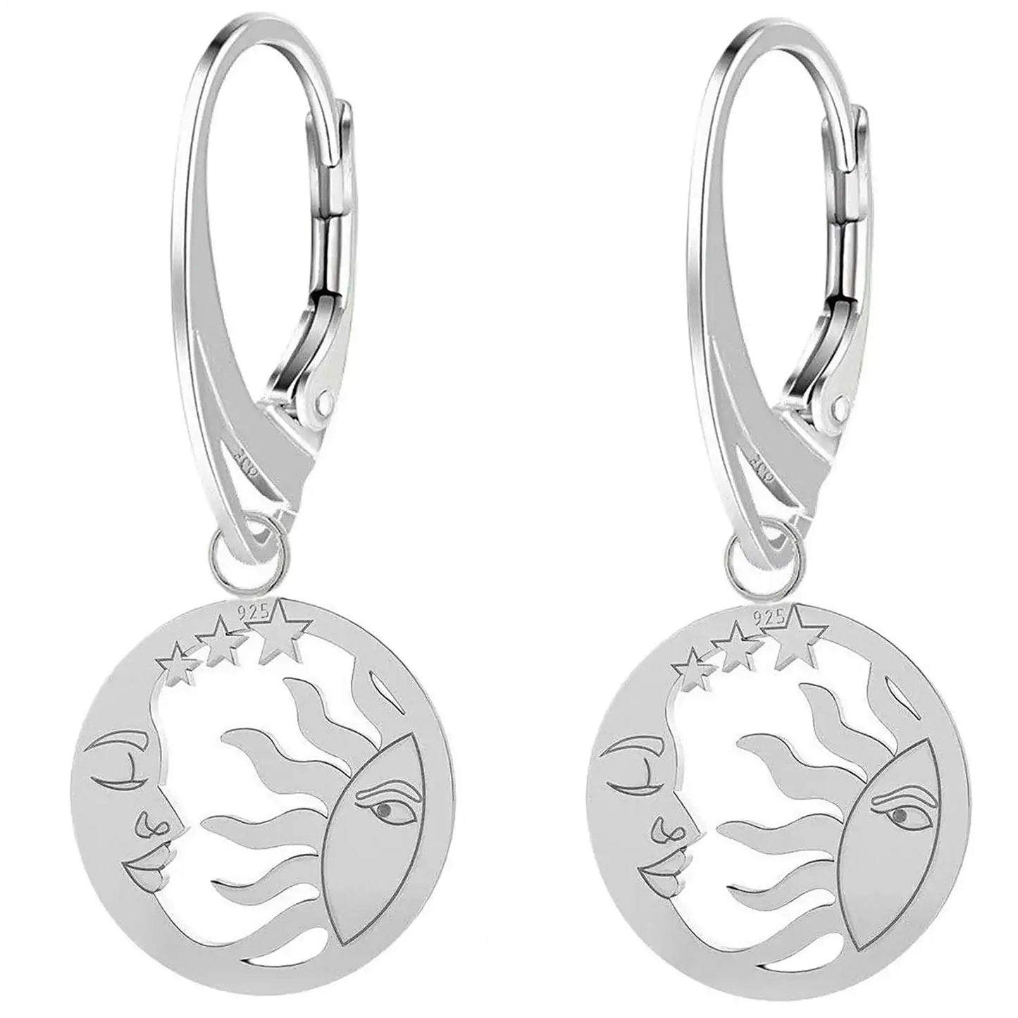 Himmel Ohrringe Sonne Mond Sterne 925 Silber Bild 1
