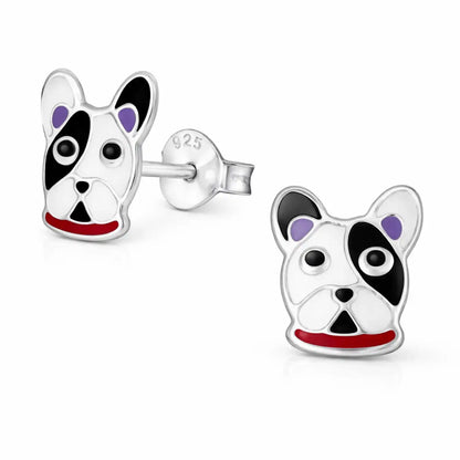 Hund Ohrstecker 925 Silber – Französische Bulldogge Bild 1