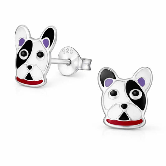 Hund Ohrstecker 925 Silber – Französische Bulldogge Bild 1