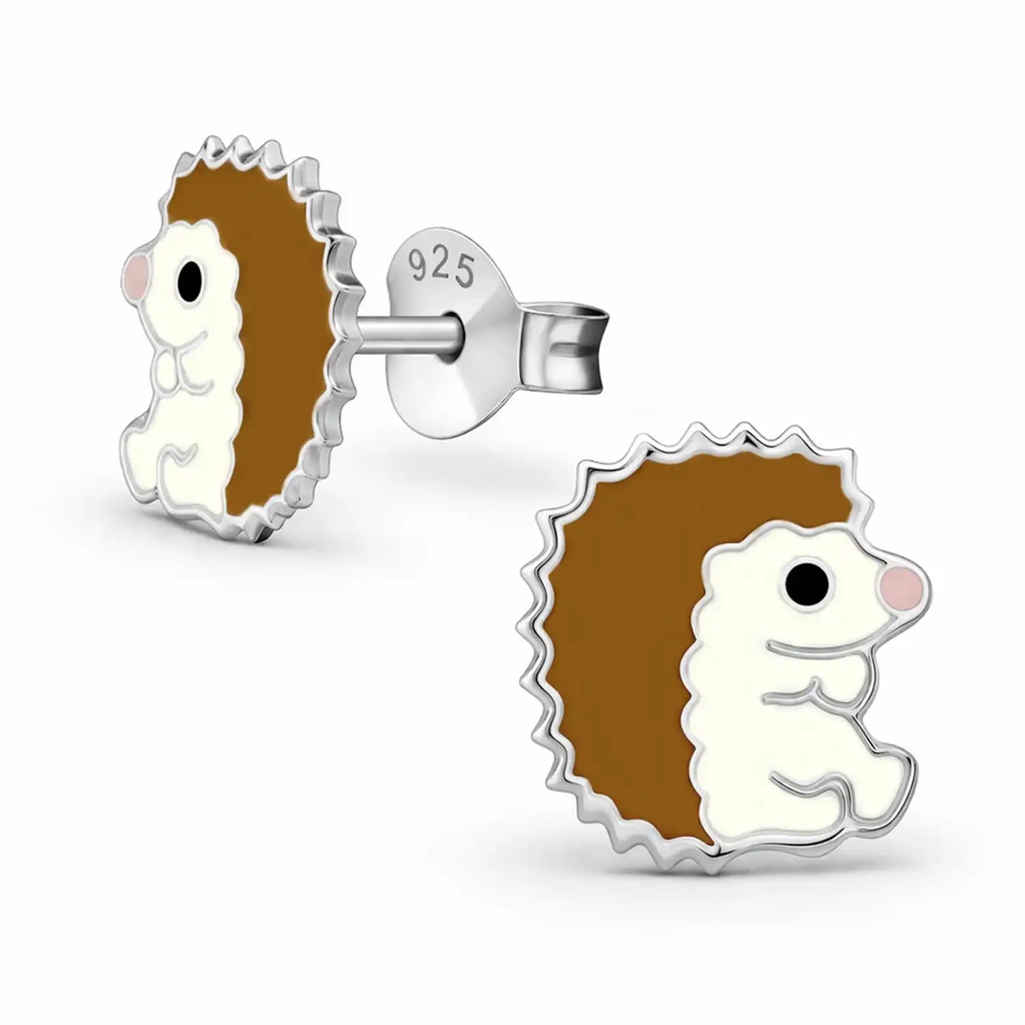 Igel Ohrstecker Kinder 925 Silber – Waldtier Bild 1