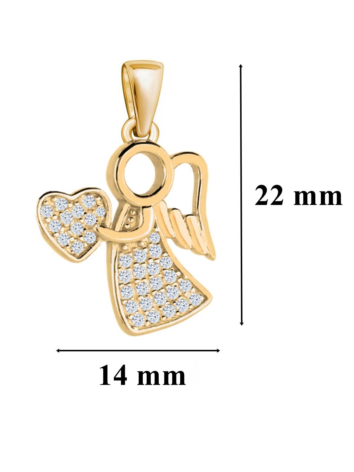 Kettenanhänger Gold Engel 925 vergoldet mit Zirkonia Bild 2