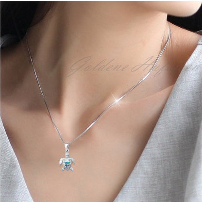 Kettenanhänger Silber 925 Anhänger Opal Schildkröte Bild 2