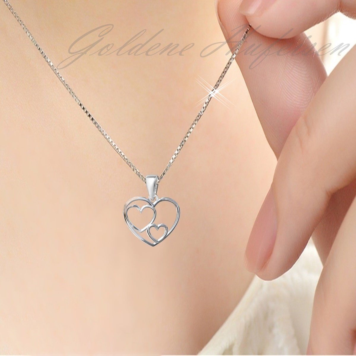 Kettenanhänger Silber 925 Herz Damen Mädchen Bild 2
