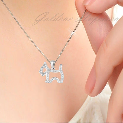 Kettenanhänger Silber 925 Hund Zirkonia Pfoten Echtschmuck Bild 2