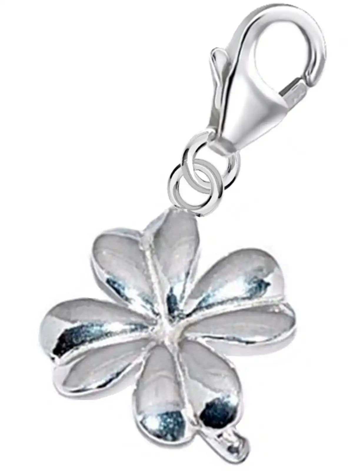 Kleeblatt Charm aus echtem 925 Silber passend für Bettelarmbänder Bild 1