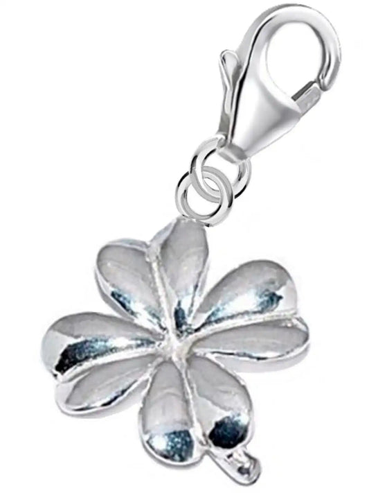 Kleeblatt Charm aus echtem 925 Silber passend für Bettelarmbänder Bild 1