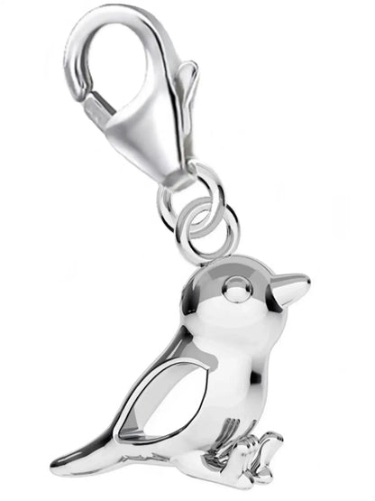 kleiner Vogel Charm aus 925 Silber – Natur Anhänger für Armband Bild 1