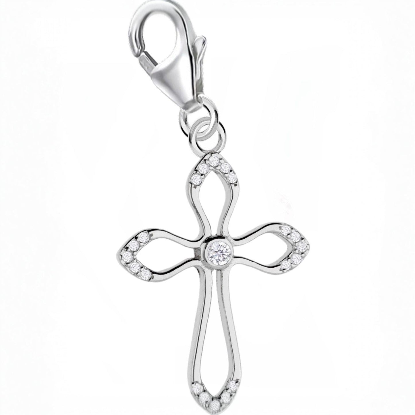Kreuz Charm 925 Silber – Symbol Anhänger für Charmkette Bild 1