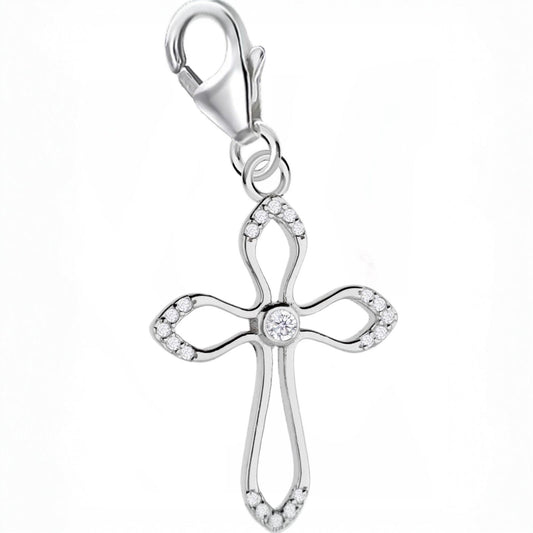 Kreuz Charm 925 Silber – Symbol Anhänger für Charmkette Bild 1