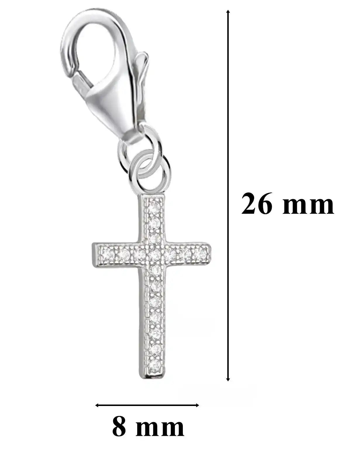 Kreuz Charm für zeitlose Armbänder, Echtsilber Bild 2