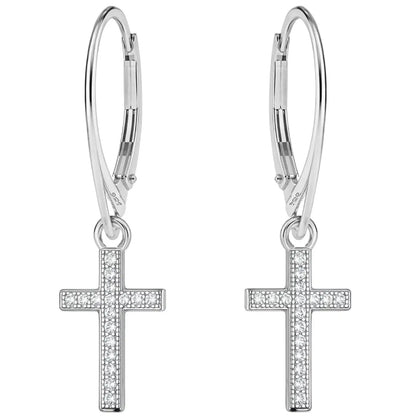 Kreuz Ohrringe 925 Silber – Modern Bild 1