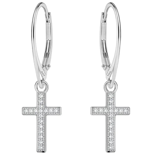 Kreuz Ohrringe 925 Silber – Modern Bild 1