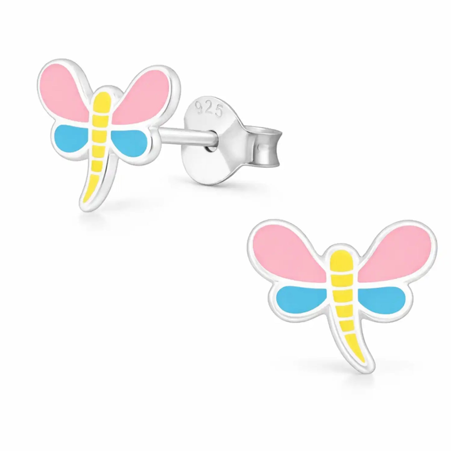 Libellen Ohrstecker Kinder 925 Silber – Bunt Bild 1