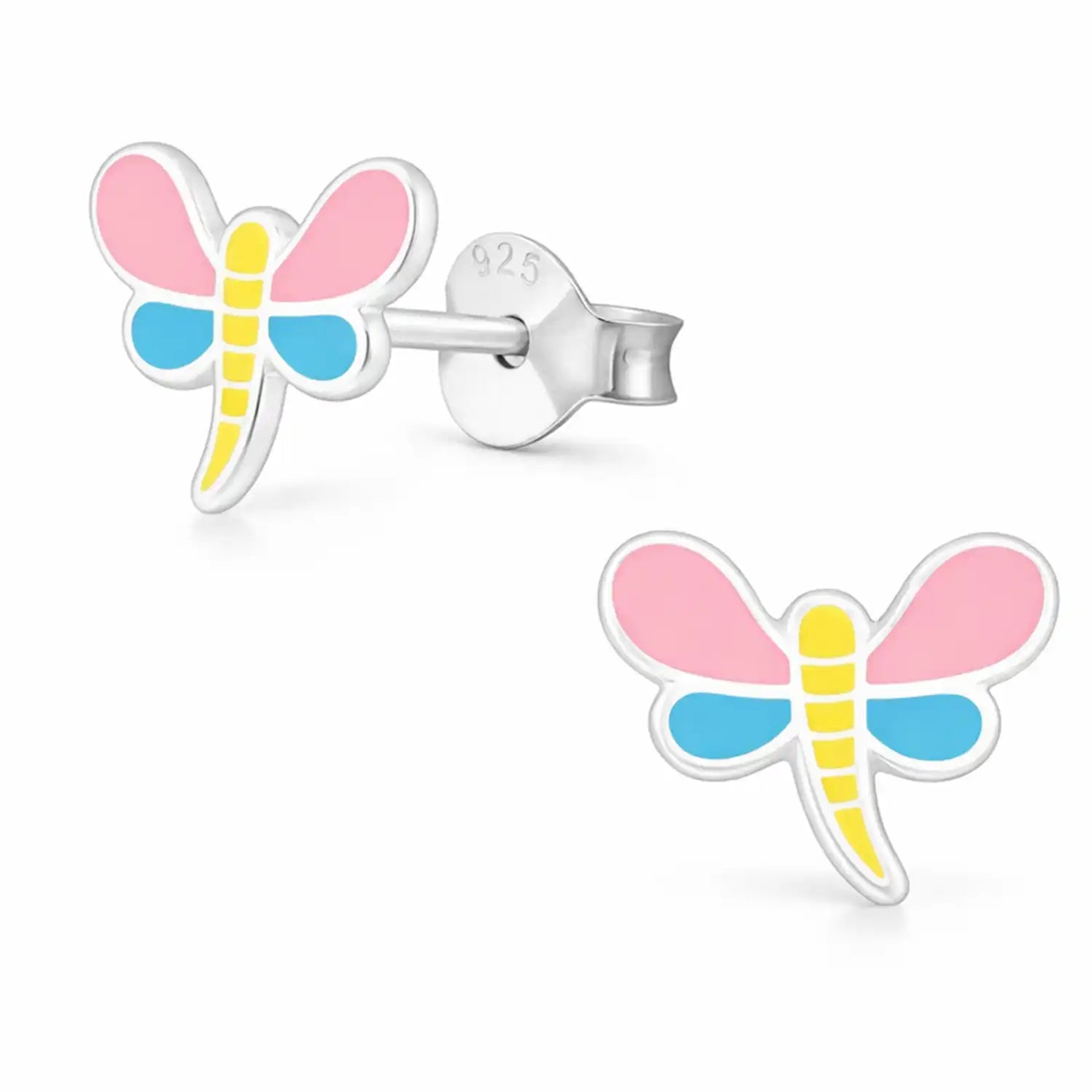 Libellen Ohrstecker Kinder 925 Silber – Bunt Bild 1