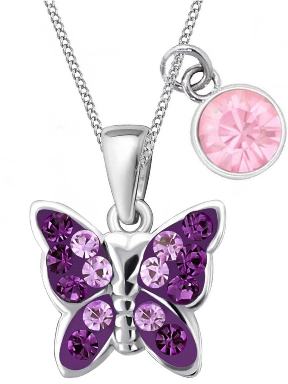 Schmetterling Kette für Mädchen Lila 38 cm Bild 1