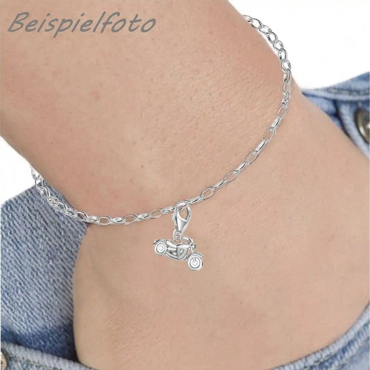Motorrad Charm Echtsilber für Herren Armband Bild 2