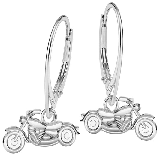 Motorrad Ohrringe 925 Silber – Biker Ohrhänger Bild 1