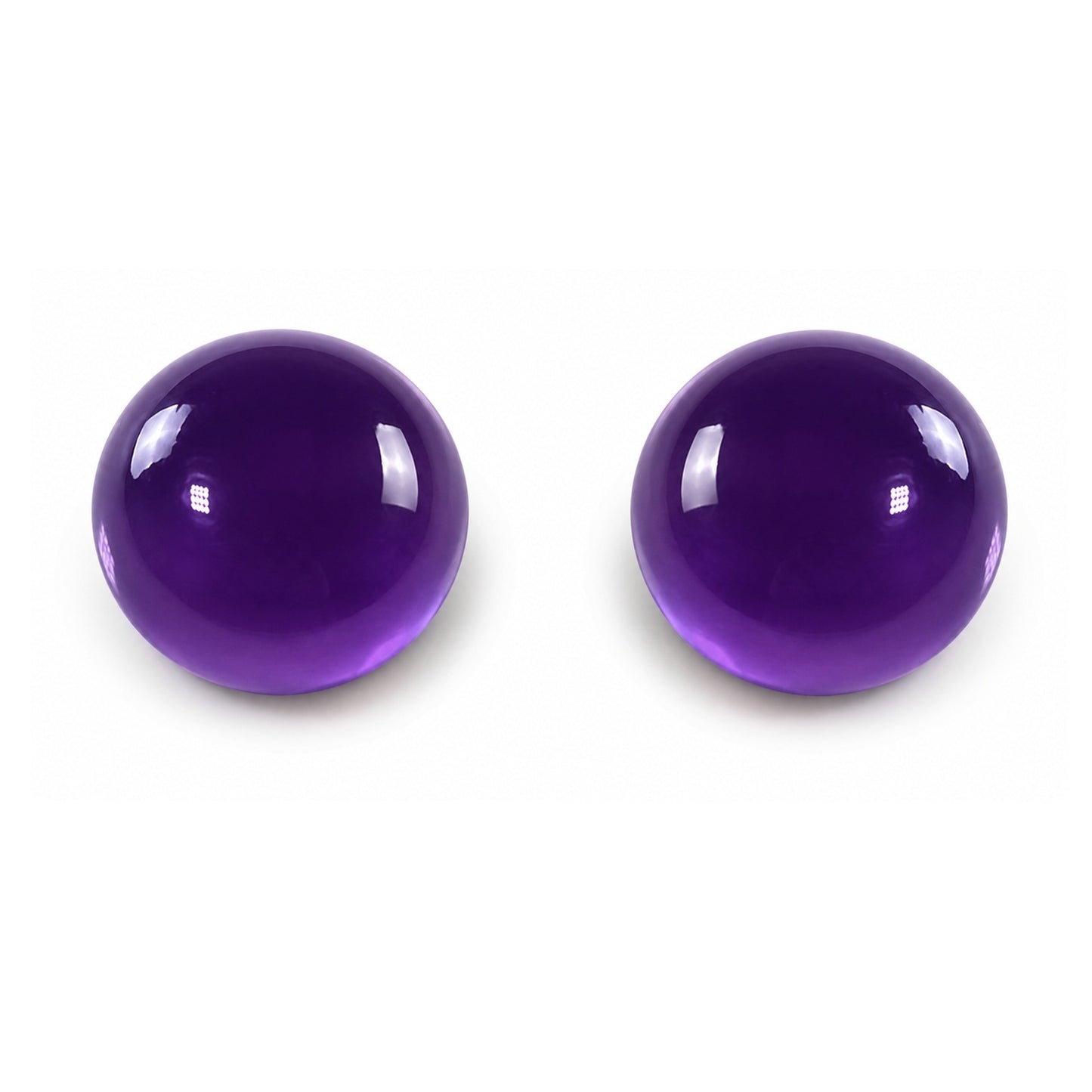 Amethyst Set 2 natürliche Edelsteine rund Cabochon 4 mm