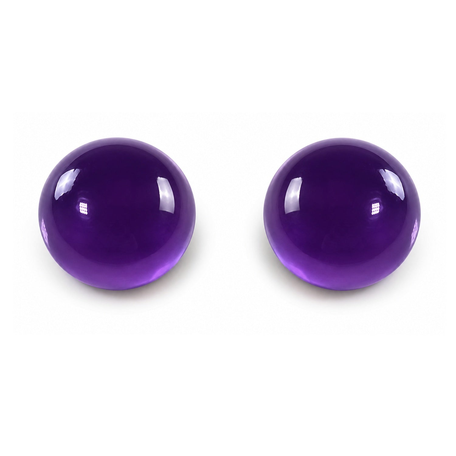 Amethyst Set 2 natürliche Edelsteine rund Cabochon 4 mm