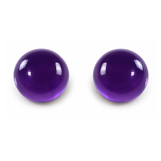 Amethyst Set 2 natürliche Edelsteine rund Cabochon 4 mm