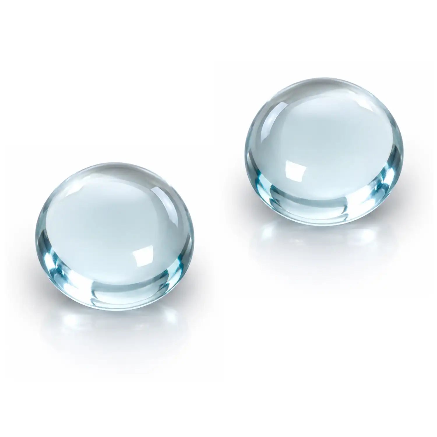 Aquamarin Cabochon 4 mm rund – 2 Edelsteine Set