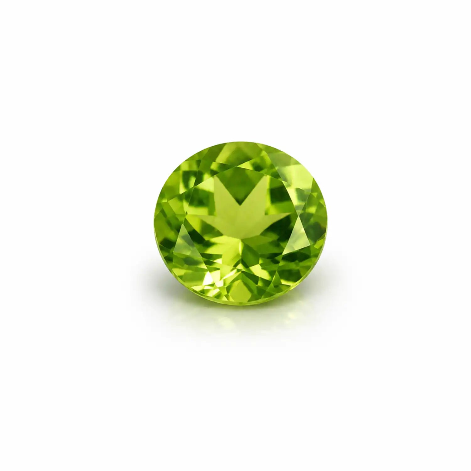 Peridot rund facettiert – echter Edelstein Olivgrün