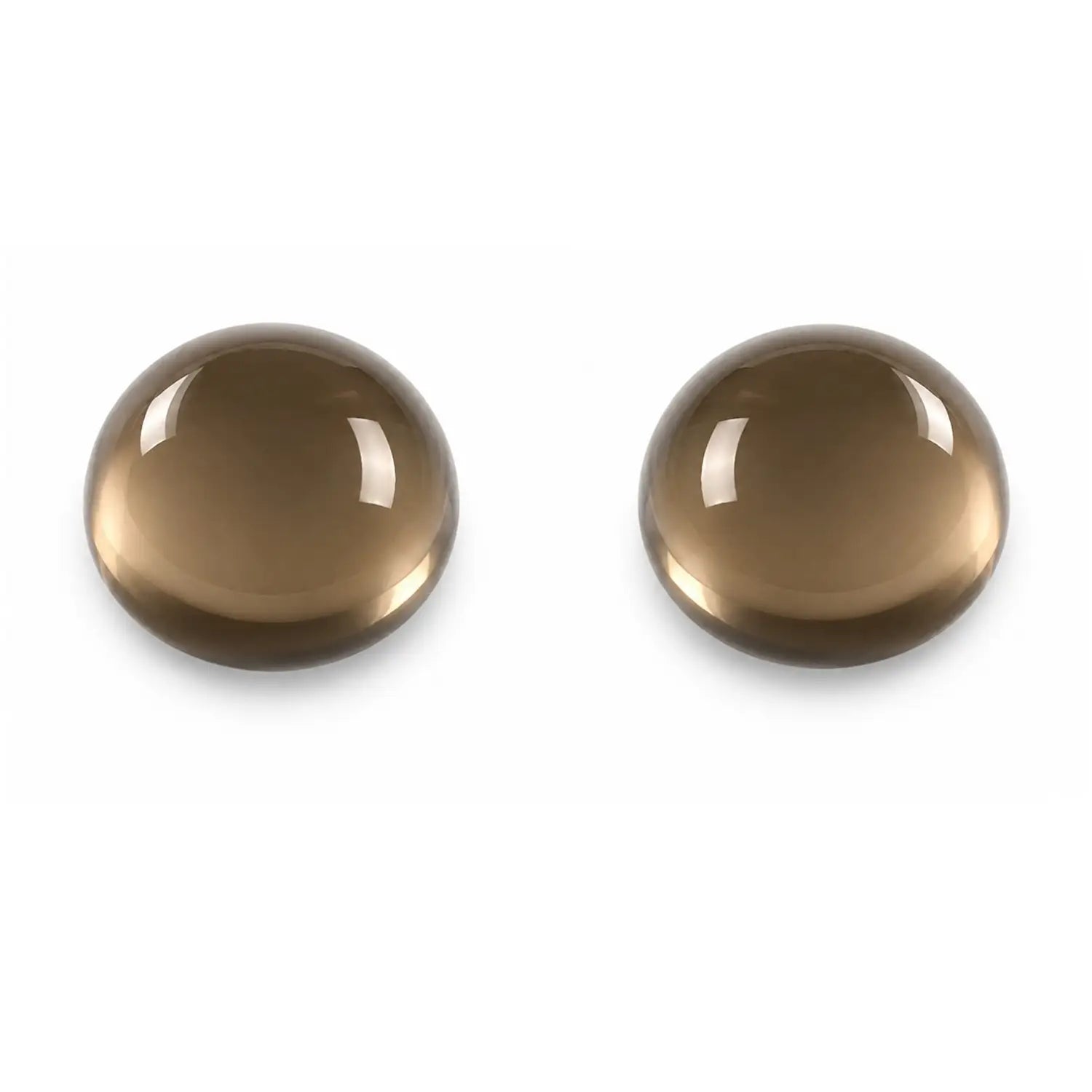 2 Rauchquarze 4 mm rund Cabochon – echte Edelsteine Set