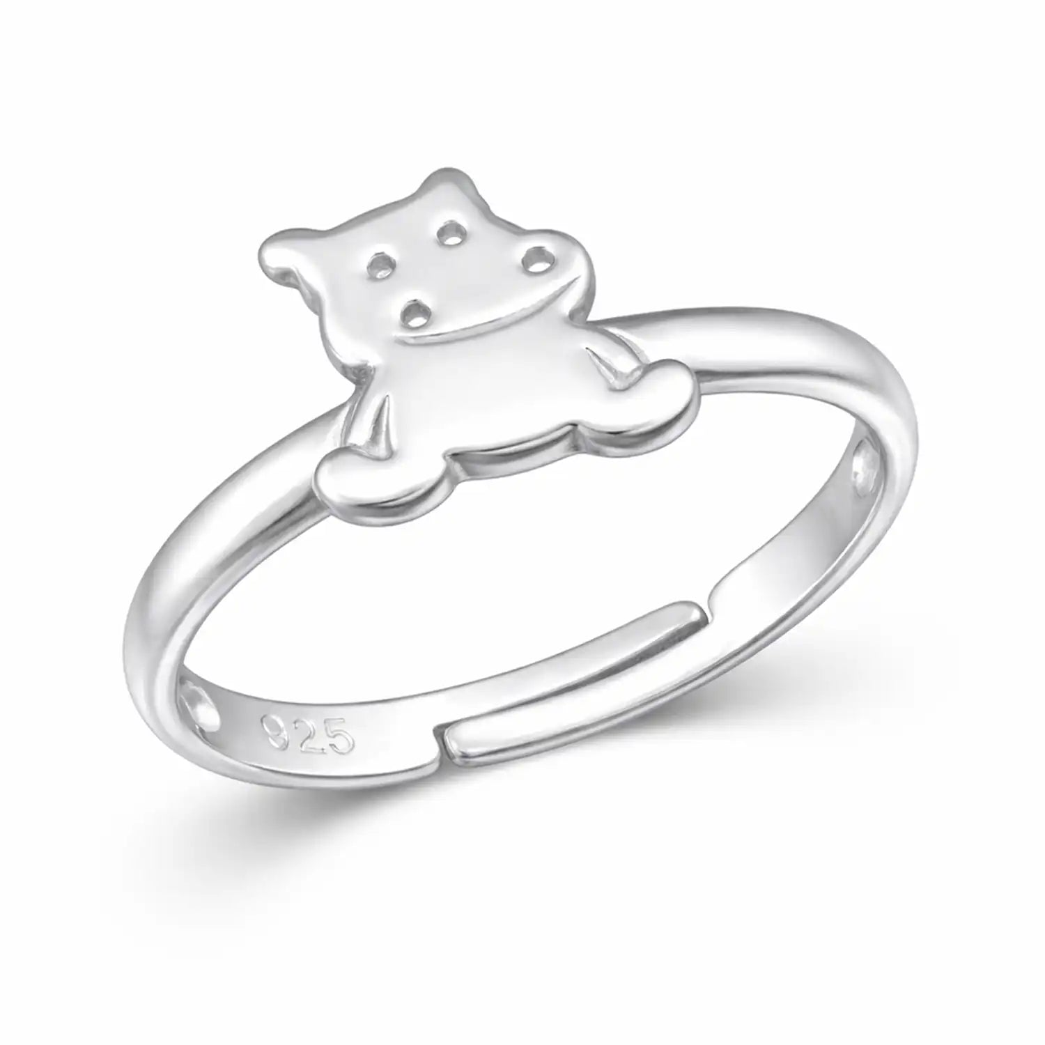 Nilpferd Kinder Fingerring 925 Silber – Hippo Ring Bild 1