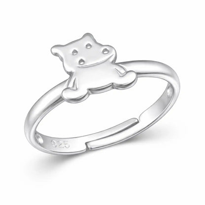 Nilpferd Kinder Fingerring 925 Silber – Hippo Ring Bild 1