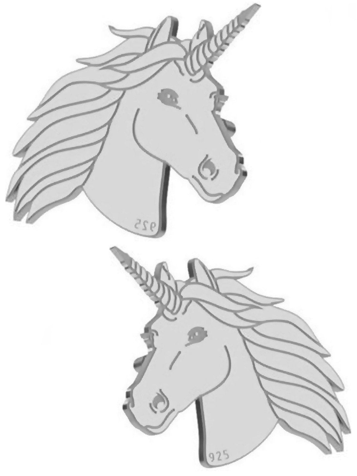 Ohrringe Damen Einhorn Silber 925 Pferd Bild 2