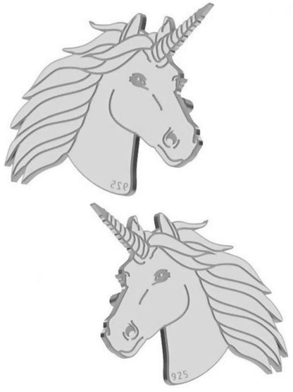 Ohrringe Damen Einhorn Silber 925 Pferd Bild 2