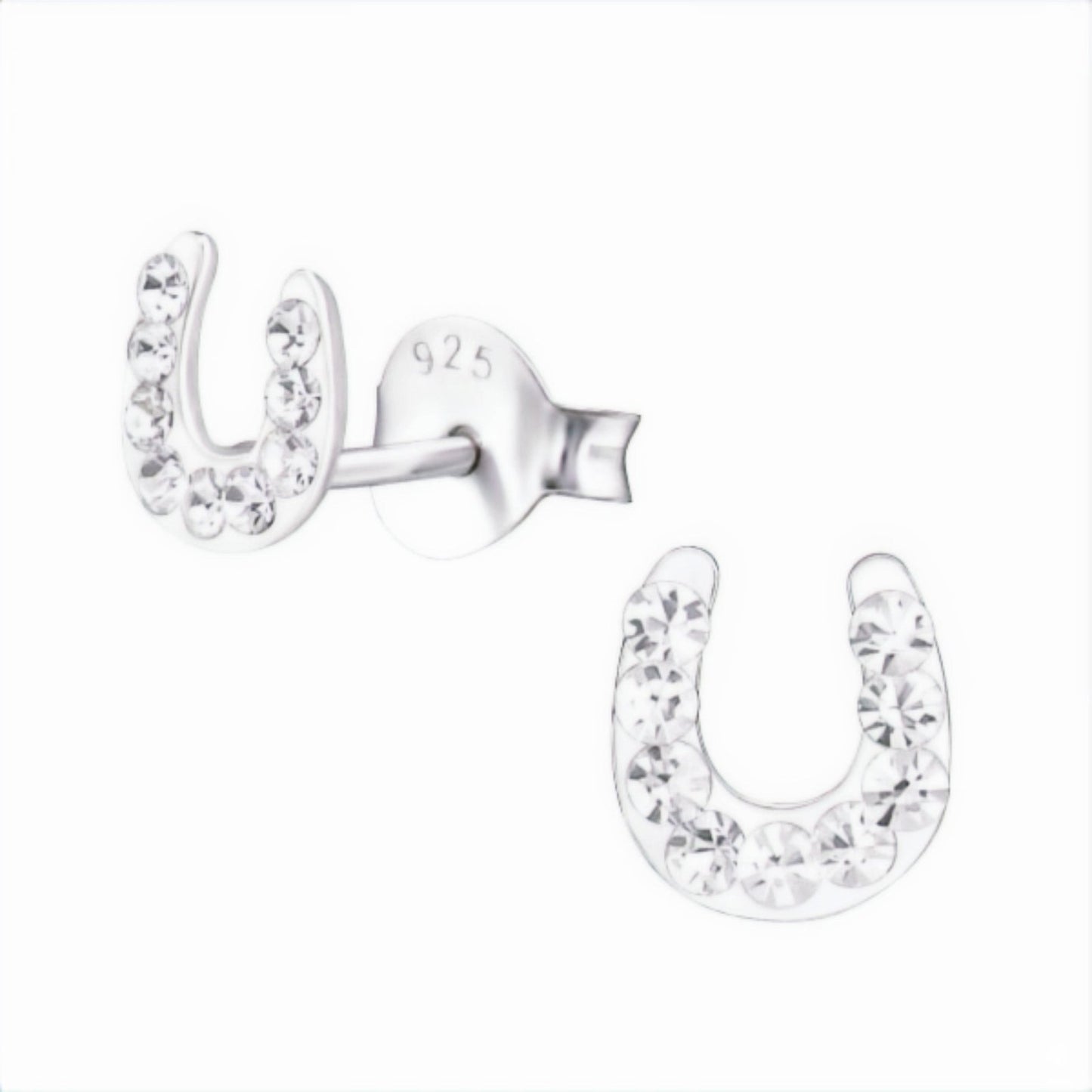 Glücksbringer Ohrringe Kinder 925 Silber – Hufeisen Schmuck Bild 1