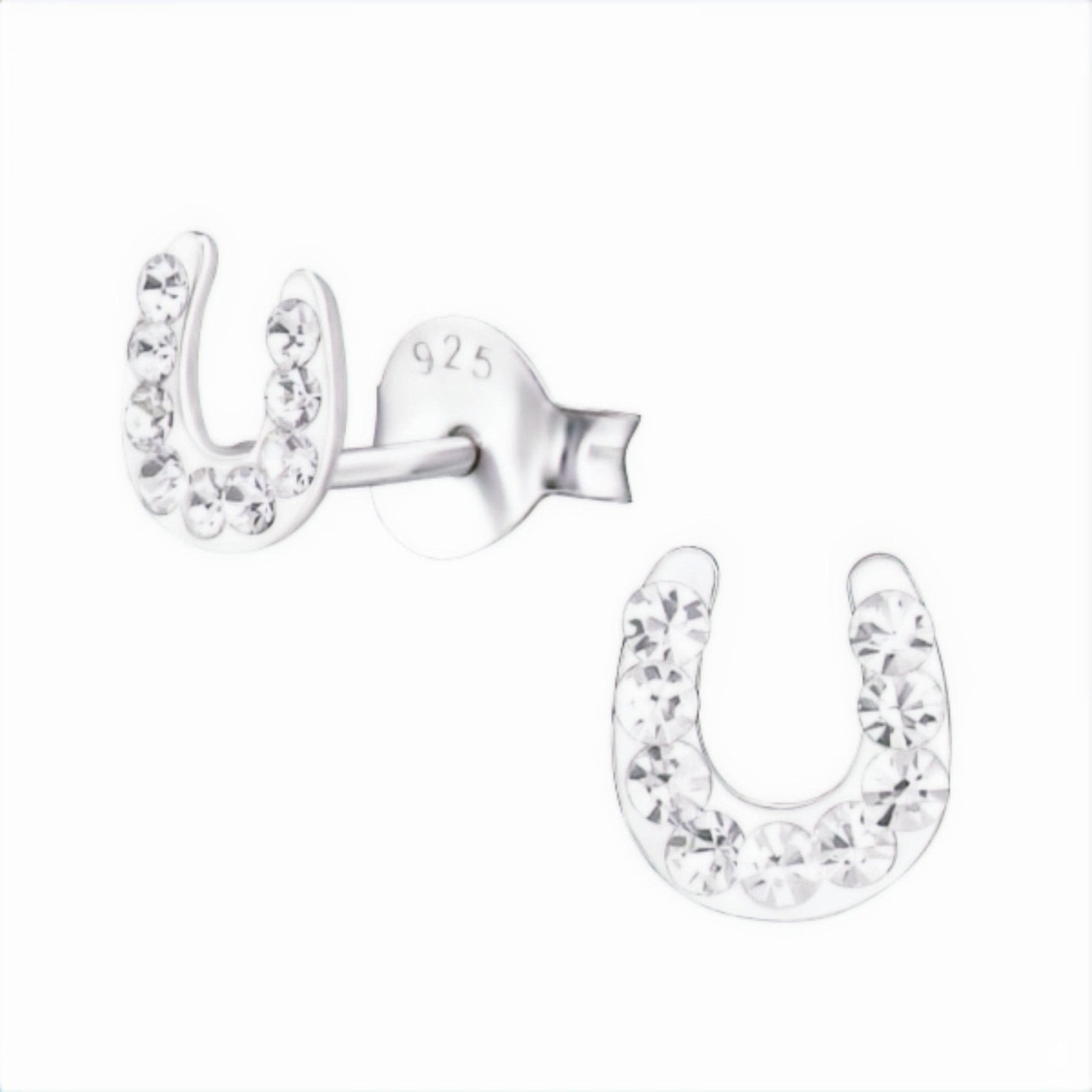 Glücksbringer Ohrringe Kinder 925 Silber – Hufeisen Schmuck Bild 1