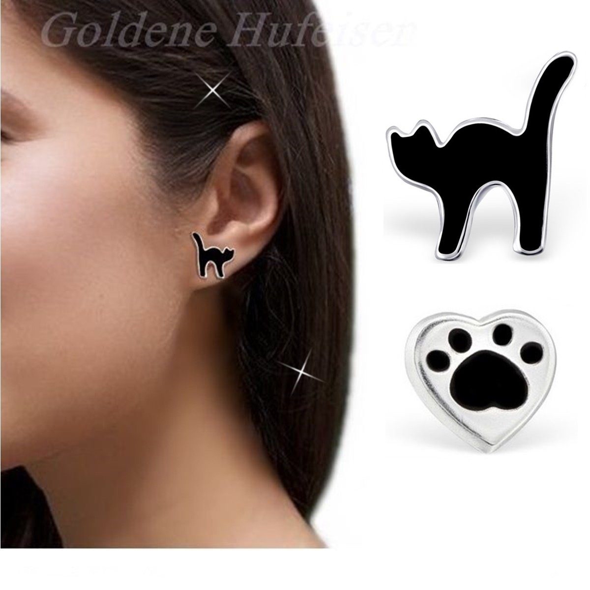 Ohrstecker Kinder Set Katze Pfote Pinguin Bild 2