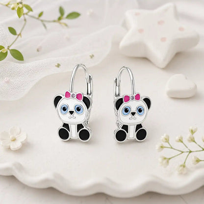 Panda Ohrhänger für Kinder 925 Silber im Tierdesign Bild 2