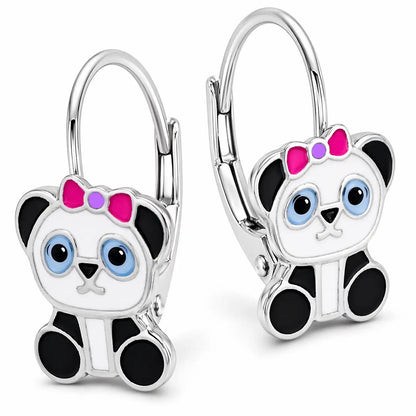 Panda Ohrhänger für Kinder 925 Silber im Tierdesign Bild 1