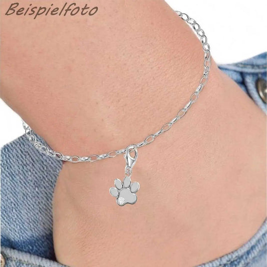 Pfoten Charm Anhänger Echtsilber für Armband Bild 2