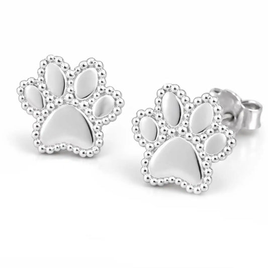 Pfoten Ohrstecker Silber 925 – Tierpfoten Echtschmuck Bild 1