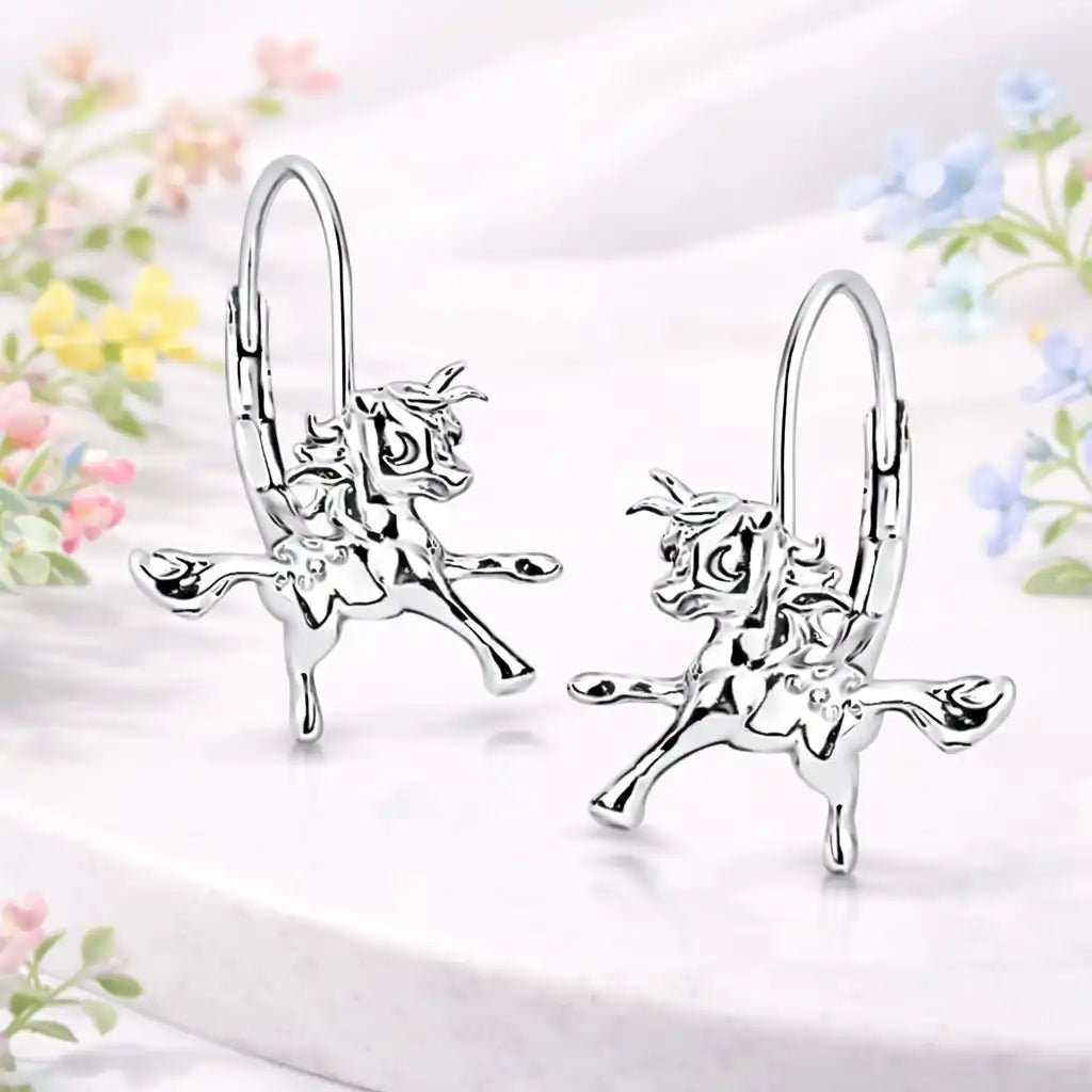 Pony Ohrhänger 925 Silber – Kinder Pferd Ohrringe Bild 2