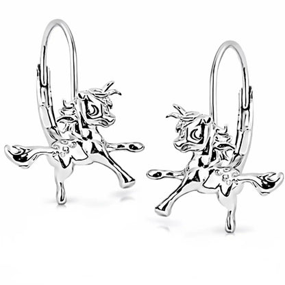Pony Ohrhänger 925 Silber – Kinder Pferd Ohrringe Bild 1